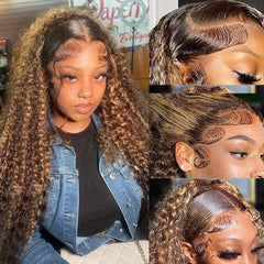 Jukabe honey blonde wig deep wave cap construction for comfort