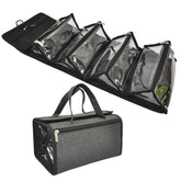 Jula Vance large-capacity hanging bag closeup highlighting spacious compartments for travel toiletries