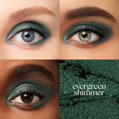 Julep Eyeshadow 101 Evergreen Shimmer swatch shows smooth application for effortless blending.