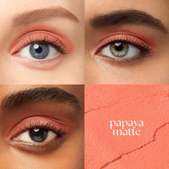 Julep Eyeshadow 101 Papaya Matte swatch highlighting peachy orange shade