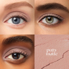 Julep Eyeshadow 101 Putty Matte cream-application swipe demonstrates easy blendability