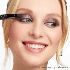 Julep Eyeshadow 101 waterproof finish swatch on lid illustrates smudge-resistant wear