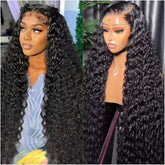 Jumida wet-and-wavy 13x6 lace-front wig with natural hairline and voluminous waves.