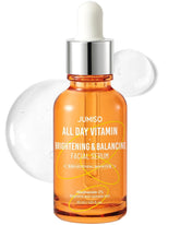 JUMISO All Day Vitamin Serum bottle close-up highlighting sleek design for daily skincare.