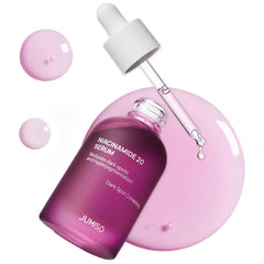 JUMISO Niacinamide 20 Serum bottle close-up for daily brightening routine.
