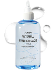 JUMISO Waterfull Hyaluronic Toner bottle closeup showing fragrance-free hydration for all skin types