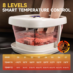 Junatuqiu Foot Spa Shiatsu Rollers target pressure points for enhanced foot comfort.