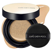 JUNG SAEM MOOL cushion compact close-up reveals skin-like finish and dewy glow.