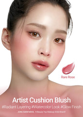 Artist Cushion Blush Rare Rose blends seamlessly for natural radiance.