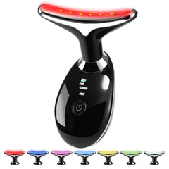 JURP 7-in-1 massager LED panel close-up showcasing multi-color lights for skin care.