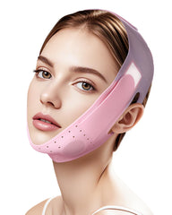 JUSMORE V-Line Sculpting Mask front view showing jawline contouring potential.
