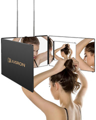 JUSRON 360° viewing-angle mirror for precise DIY styling.
