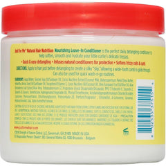 Just For Me Hair Nutrition Nourishing Leave-In Conditioner close-up showcases creamy texture supporting detangling and slip.