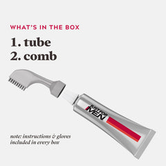 Just For Men Easy Comb-In Color gray coverage close up highlights root to end color.