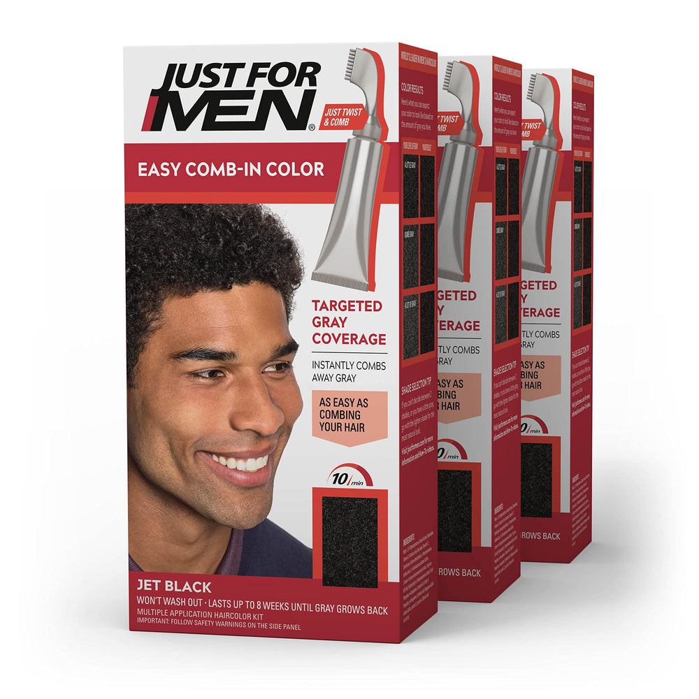 Just For Men Easy Comb-In Color Jet Black tube for quick gray coverage