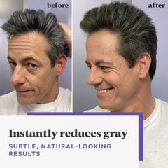 Just For Men Touch of Gray comb applicator applying color for salt-and-pepper look