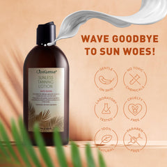 Just Nutritive bronzer-lotion texture closeup highlights smooth application.