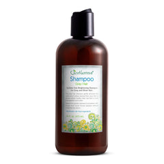 Just Nutritive Gray Hair Shampoo bottle demonstrates color-safe cleansing for gray hair.