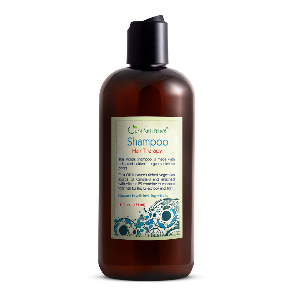 Just Nutritive hair-loss-shampoo bottle-front highlights scalp nourishment for thinning hair