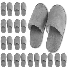 Juvale disposable guests slippers with cotton fleece closed-toe comfort for indoor warmth