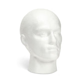 Juvale mannequin head white front view showcases wigs clearly for retail or home display.