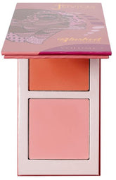 Juvia's Place Blushed Duo Blush compact close-up shows two-toned pigment for natural glow