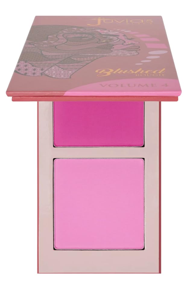 Juvia's Place Blushed Duo Volume4 compact front shows two-tone blush for easy daily application