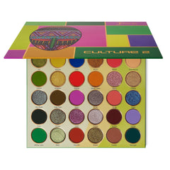 Juvia's Place Culture 2 eye shadow palette 30 shades swatches show vibrant pigment for bold looks.