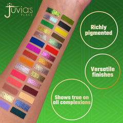 Juvia's Place Culture 2 metallics close-up shows prism-like sparkle for party-ready lids.
