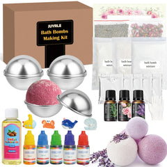JUYRLE bath bomb kit packaging presents a gift-ready set for kids and adults.