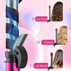 JVAXS Auto 360 Curling Iron Set three barrels for versatile curls
