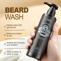 JVR beard-kit-hair-comb shows tidy grooming for a neat beard shape.