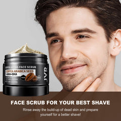 JVR Face Scrub for Men applying on face for exfoliation and smoother skin.