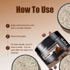 JVR Face Scrub for Men with Vitamin E for radiant, refreshed skin.