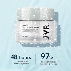 JVR mens moisturizer close-up texture showing smooth, non-greasy finish.