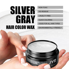 JVR temporary silver gray wax being applied for instant color and styling.