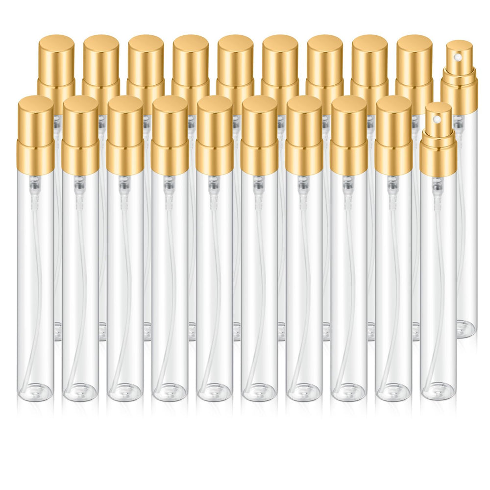 Jxcmeng 10ml empty glass mist spray bottle pack ideal for travel-sized samples.