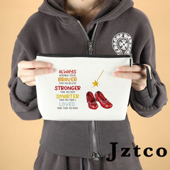 Jztco Dorothy ruby red makeup bag size reference shows compact daily organiser.