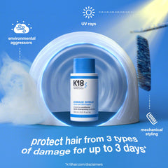 K18 Damage Shield hair after-use shine reveals smooth, glossy results without heaviness.
