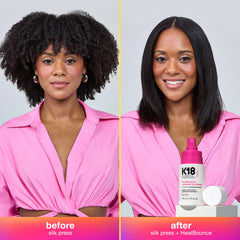 K18 HeatBounce extensions usage demonstrates compatibility with hair extensions.