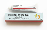 K6 Skin Care Retinol Gel being applied, lightweight night-time anti-aging care.