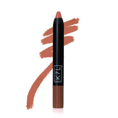K7L Lipsilk Matte Lip Crayon swatch on skin displays bold, long-lasting color.