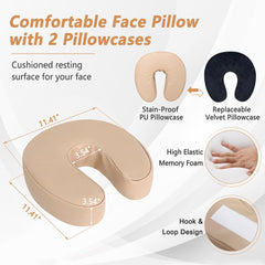 KAAMOS adjustable face cradle height fits various mattress thicknesses.