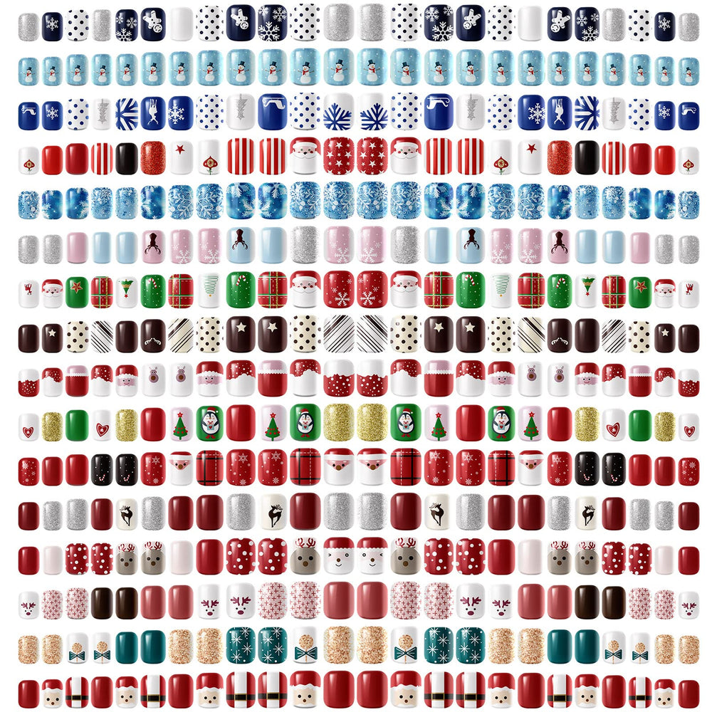 Kacctyen Christmas press-on nails packaging displays a large holiday set