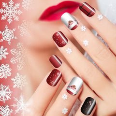 Kacctyen Santa-pattern nails for festive celebrations