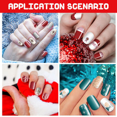 Kacctyen snowflake-pattern nails with sparkling accents