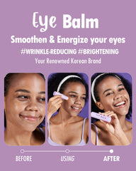 KAHI eye balm stick close-up showing under-eye hydration and glow