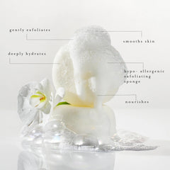 Kai Body Buffer built-in cleanser lather for gentle cleansing
