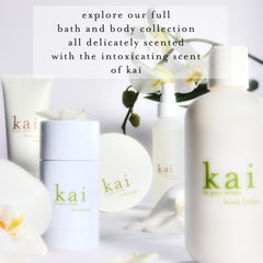 Kai body lotion close-up of signature fragrance with gardenia and rose absolute