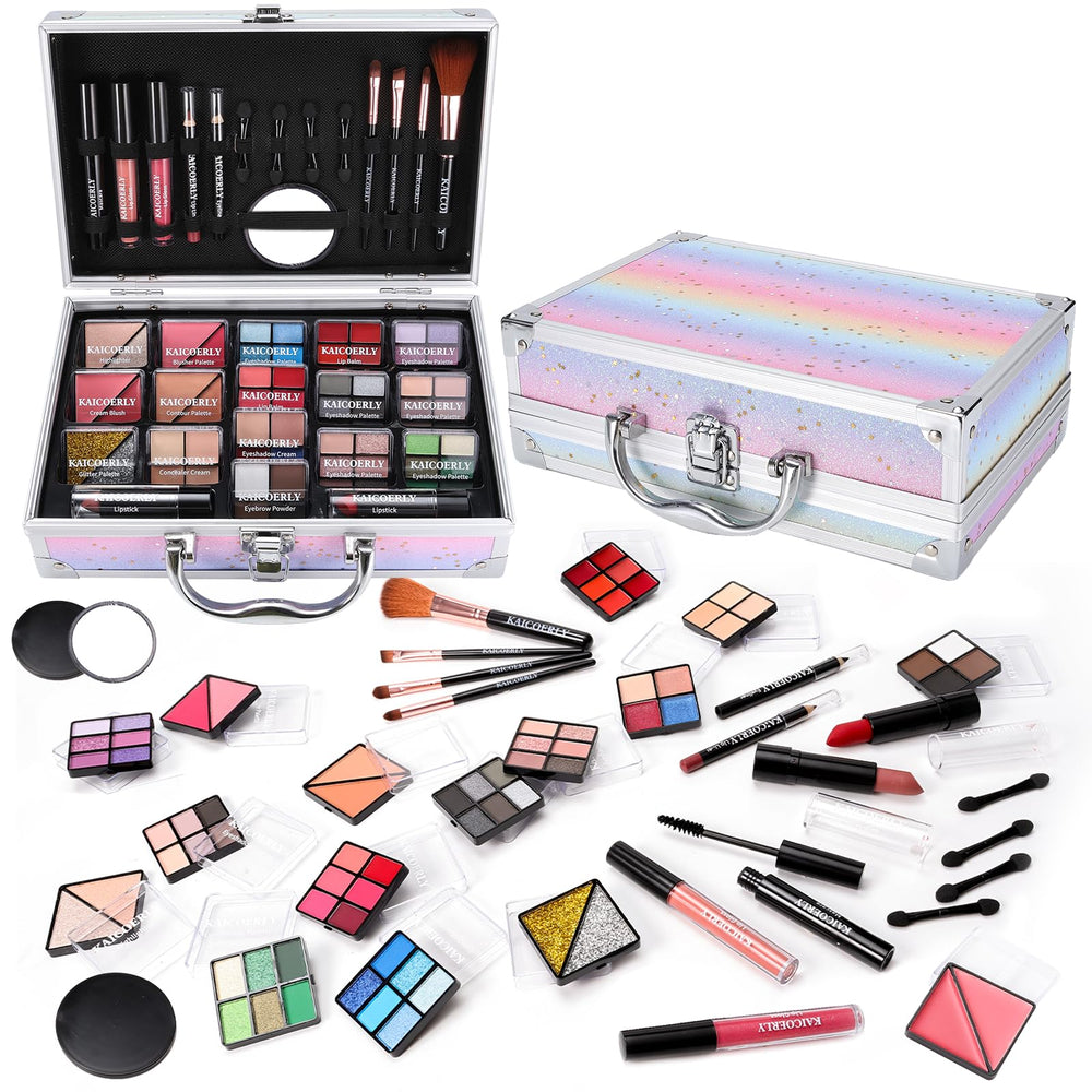 KAICOERLY makeup kit case open shows portable storage for on the go touchups
